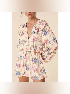 🌺SPELL Solstice Cream Floral Romper